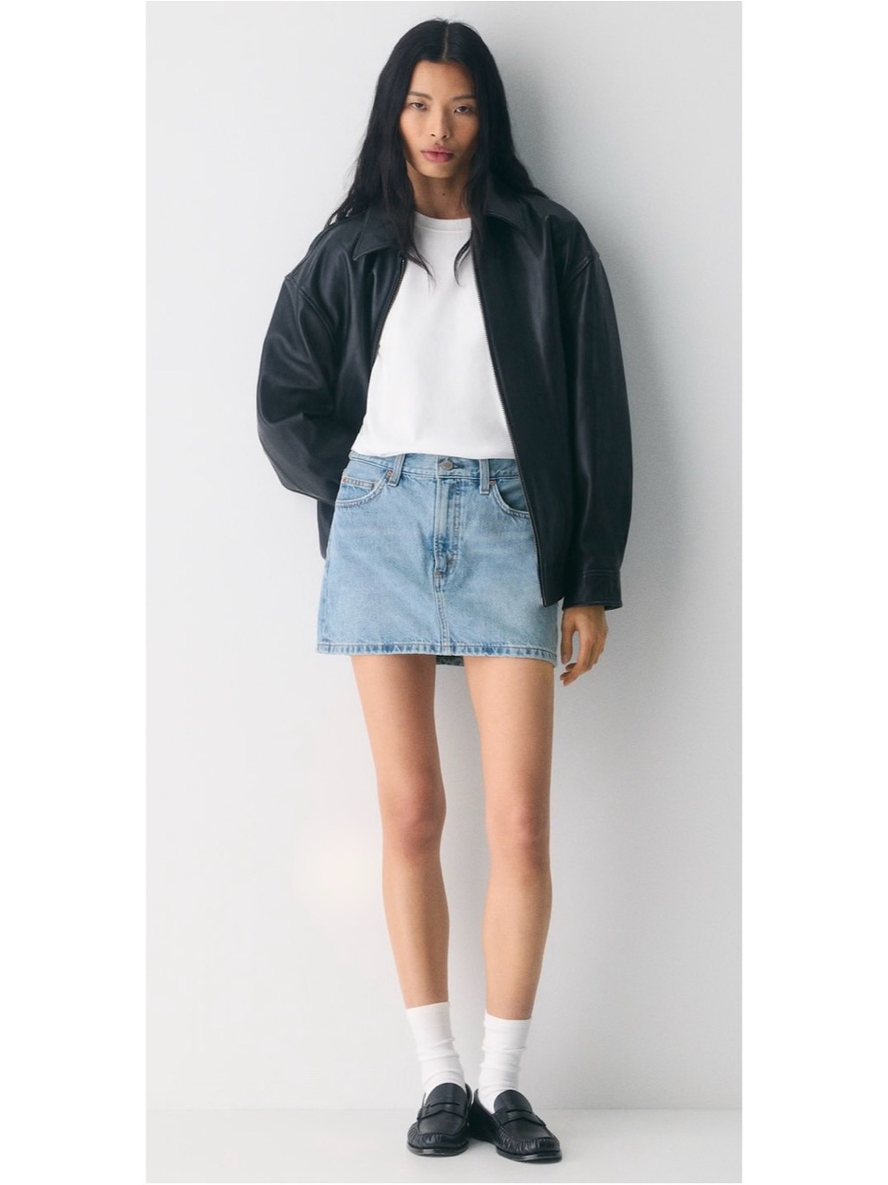 Light Blue Denim Mini Skirt - Classic Casual